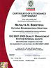 Сертификат внутреннего аудитора по ISO 9001:2008